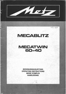 Metz 60 CT 2 manual. Camera Instructions.